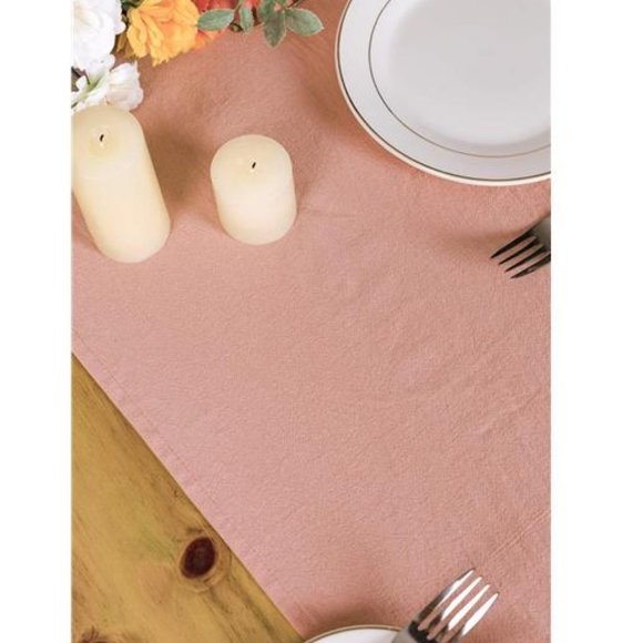 Farmhouse Table Runner Country Cottage Decor Long Pink Cotton Decorative Cloth - Picture 6 of 6